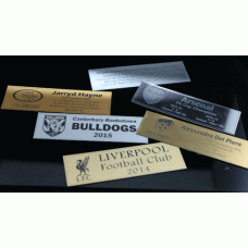 PERSONALISED CUSTOM LASER ENGRAVED SMALL PLAQUE SIGN FOR TROPHY 60MM X 25MM